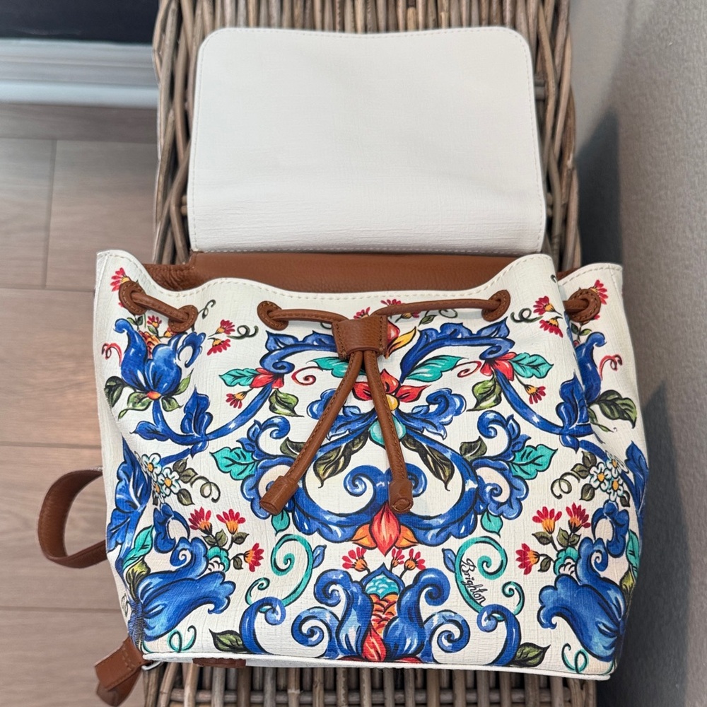 Brighton Bella Limone - Floral Blue Multicolor Backpack or Tote 👜 - Picture 4 of 7